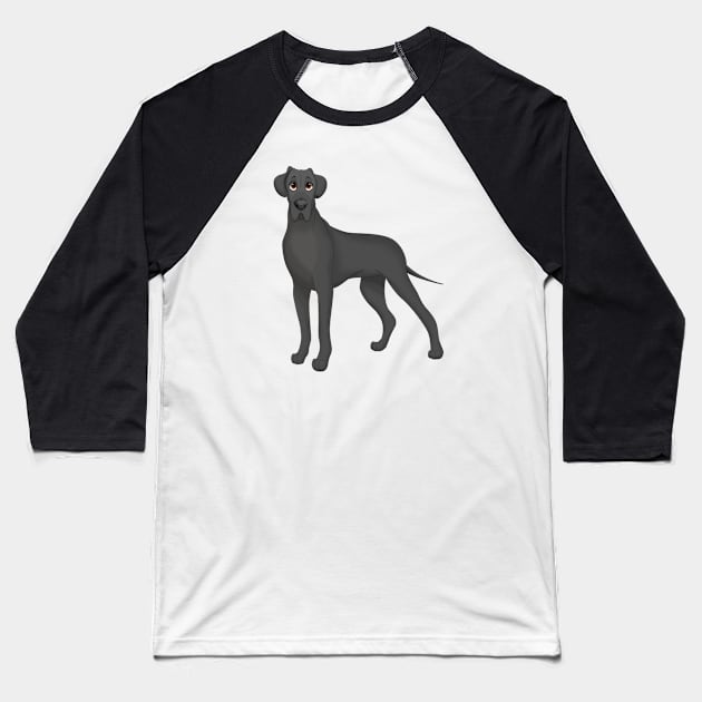 Black Great Dane Dog Baseball T-Shirt by millersye